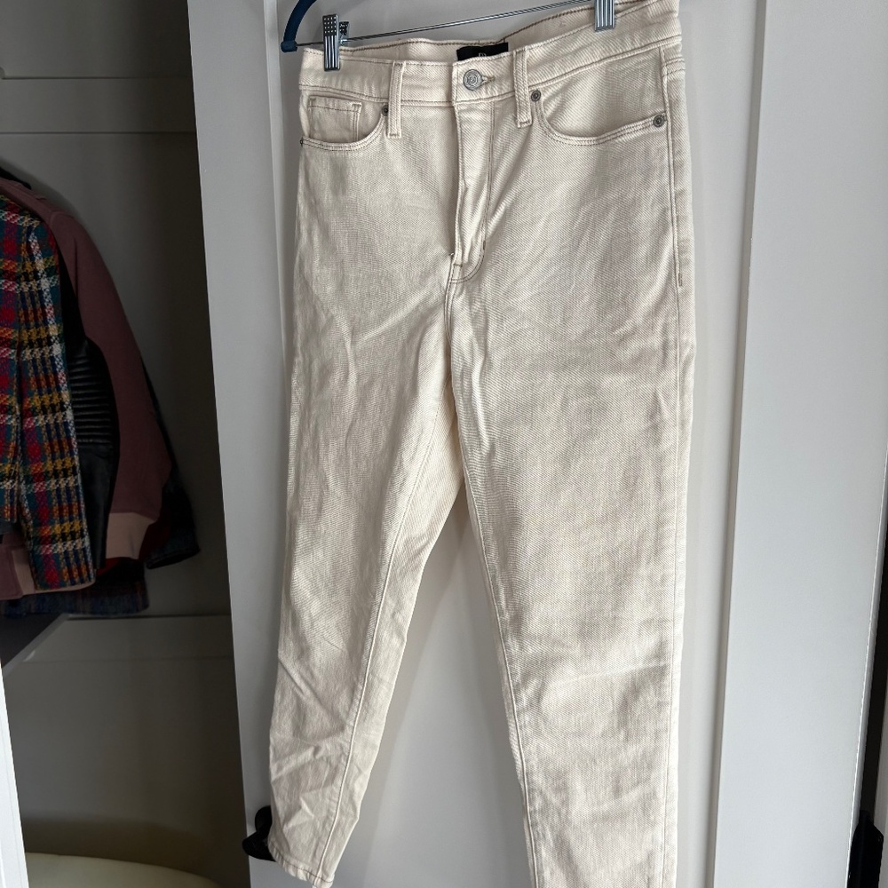 Banana Republic Ecru-Colored Skinny Ankle Jeans